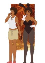 african_female afro bunny_ears bunny_girl bunnysuit dark-skinned_female dark_skin ebony female female female_only full_color fully_clothed gloves hand_on_waist nasty_byte no_sex open_mouth original_character solo_female