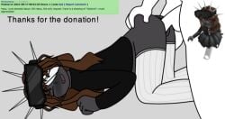 english_text eyepatch female hair_over_one_eye hat long_hair open_mouth watermark web_address
