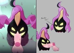 1boy 1girls 2025 background big_pussy disembodied_penis flora_fauna ghost gourgeist hair_arms jack-o'-lantern looking_at_penis looking_down penetration plump_labia pokemon pokemon_(species) pokemon_xy puffy_pussy pumpkin purple_hair rippledvoice self_upload sex shiny_pokemon standing standing_on_rock