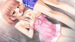 breasts brown_hair censored fellatio game_cg hhg_megami_no_shuuen miyasu_risa nadeshiko_kushinada nanase_meruchi oral sakurazawa_izumi tagme