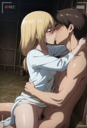 1boy 1boy1girl 1girls about_to_have_sex ai_generated asian_female attack_on_titan before_sex black_hair blush boobs_out breasts closed_eyes couple couple_(romantic) couple_art couple_focus couple_love duo duo_focus embrace embrace_from_the_behind embracing embracing_from_behind eren_jaeger female female/male historia_reiss hugging_from_behind hugging_partner imminent_sex kissing male male/female naked nude outside romantic romantic_ambiance romantic_couple shingeki_no_kyojin short_hair straight wholesome wholesome_nudity