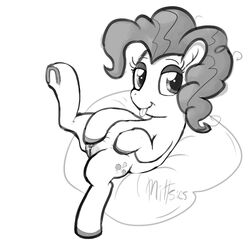 2013 cutie_mark equine female feral friendship_is_magic hair horse masturbation mittsies monochrome my_little_pony pillow pinkie_pie_(mlp) pony pussy smile solo tongue tongue_out