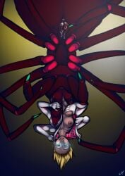 2019 4_arms 8_breasts anus arachnid areola arthropod blonde_hair bodily_fluids breast_fondling breast_grab breast_play breasts clothing colored drider drinking_pussy_juice dungeons_and_dragons female fondling genital_fluids genitals glowing glowing_eyes gradient_background gwen_stacy hair halcy0n hand_on_breast hand_on_own_breast hasbro hi_res humanoid insect_legs looking_at_viewer mid_transformation multi_arm multi_breast multi_leg multi_limb multi_nipple nipples nipples_through_clothes non-mammal_breasts non-mammal_hair non-mammal_nipples non-mammal_vulva presenting_vulva red_body self_fondle self_grope simple_background smile solo spider spread_vulva undressing upside-down vaginal_fluids vulva wizards_of_the_coast