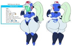 big_ass fat_ass juniety-02 officer original_character police_uniform robot robot_anthro robot_girl robot_humanoid screen_face slb