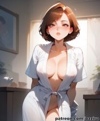 1boy 1boy1girl absurd_res ai_generated brown_hair disney elastigirl female female_focus female_penetrated flexible helen_parr hi_res highres male male/female male_penetrating male_penetrating_female mature_female milf mommy ozziru patreon pixar self_upload short_hair superhero superheroine the_incredibles uncensored