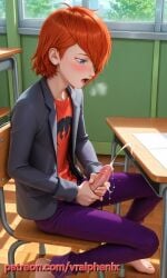 ai_generated blue_eyes classroom cum cum_on_table cumming_while_masturbating cumshot hair_over_one_eye male male_only masturbation miraculous:_tales_of_ladybug_and_cat_noir miraculous_ladybug nathaniel_kurtzberg open_mouth orange_hair orgasm patreon penis_out_of_pants under_the_table vraiphenix