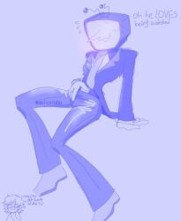 1boy being_watched bulge bulge_through_clothing deltarune deltarune_chapter_3 humanoid male male_only solo tenna tenna_(deltarune) tv tv_head watched
