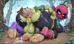ai_generated anal brawl_stars cum cum_in_ass feet futanari lily_(brawl_stars) mcgold4553