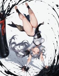 1girls ai_generated barefoot blue_eyes blush feet female handstand hololive hololive_indonesia hololive_indonesia_holoh3ro ink ink_splatter large_breasts paint_splatter posing smile thick_thighs thighs upside-down vestia_zeta virtual_youtuber white_hair white_panties