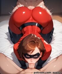 1boy 1boy1girl absurd_res ai_generated bent_over blowjob brown_hair deepthroat disney doggy_style elastigirl female female_focus female_penetrated helen_parr hi_res highres male male/female male_penetrating male_penetrating_female mature_female milf mommy ozziru patreon pixar pov rough_sex self_upload sex short_hair spitroast superhero superheroine the_incredibles uncensored