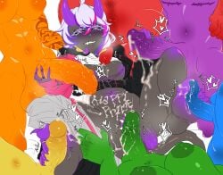 3futas 3girls 4boys alexklein belly_piercing biting_lip black_body blue_body blue_skin chains cock_ring color colored colored_skin cum cum_on_body cum_writing fat fat_male feet feet_on_penis feet_up foot_fetish footjob futa_on_futa gang_bang gangbang green_body green_skin hairy hairy_male handjob horn horns jewelry male_on_futa nipple_piercing orange_body orange_skin orgy partially_clothed pierced_nipples pierced_penis pride_colors pride_month purple_body purple_skin red_body red_skin rings saki_(alexklein) scar spiked_collar spikes tail tattoo tattoo_on_arm tattooed_arm tattoos ugly_bastard yellow_body yellow_skin