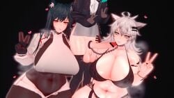 1boy 2girls age_difference arknights balls bigger_female breasts brown_hair brown_hair chubby chubby_female collar couple couple_(romantic) couple_love couple_sex doctor_(arknights) female femboy femboy_on_female femboydom huge_balls huge_breasts huge_cock hung_femboy imminent_sex koikatsu larger_female light-skinned_female light-skinned_male male milf older_female penance_(arknights) penis romantic shimen size_difference small_but_hung small_dom_big_sub smaller_male straight wolf_ears wolf_girl younger_male