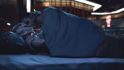 3d 3d_(artwork) alien/human cuddling doinks-ahoy high_resolution highres human_on_alien mass_effect nyreen_kandros turian