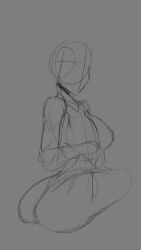 ass breasts meremor pose sketch thick_thighs thighs training