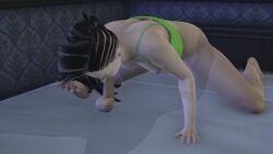 16:9 16:9_aspect_ratio 1boy1girl 1girl1boy 3d 69 69_position back black_hair blowjob breasts breasts breasts erect_nipples feet fellatio indoors laura_matsuda light-skinned light-skinned_female light_skin nipples on_bed partially_clothed street_fighter sucking video_game video_game_character video_game_franchise