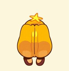 2025 2d_animation animated anus ass ass_clapping big_butt bouncing_butt brown_clothing brown_footwear brown_shoes clothing digital_media_(artwork) female footwear frame_by_frame glistening glistening_butt humanoid_vulva kardboardian loop mario_and_luigi_(series) mario_bros nintendo not_furry pink_anus rear_view shaded shoes short_playtime solo star_sprite starlow thick_thighs twerking waddling_head wide_hips yellow_body yellow_butt yellow_vulva