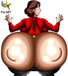 1girl ass ass_bigger_than_head back_view backwards big_ass big_booty big_breasts big_butt black_eyes brown_hair bubble_ass bubble_butt clothed dumptruck_ass dumptruck_butt fat_ass fat_butt female g_string gstring hilda_(series) huge_ass huge_butt johanna_(hilda) looking_at_viewer makeup mature_female medium_hair milf netflix pants_down pointer_warrior_xxx pov pov_ass seductive sweater thick_ass thick_thighs thong