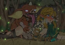 ai_art ai_generated almond_eyes anal anal_sex blue_eyes bokoblin bokoblin_(breath_of_the_wild) crossdressing drooling earrings femboy femboysub feminine_male feminization flushed flushed_face from_behind gay gay_sex girly girly_boy golden_hair heart hylian hylian_ears interspecies leaking_cum link link_(breath_of_the_wild) link_(tears_of_the_kingdom) long_tongue luxica maledom moaning monster monster_cock monster_on_femboy monster_on_male novelai panting penis shocked shocked_expression surprised surprised_expression sweat the_legend_of_zelda thrusting thrusting_into_ass trap twink uncensored yaoi