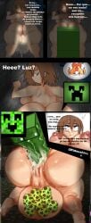 ass_focus bigboobs creeper cum_in_pussy dick expansion female kidoushine minecraft minecraft_anime minecraft_mob minecraft_xxx pregnant pregnant_female spanish_text translation_request