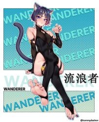 1boy 1femboy boy femboy femboy_feet femboydom foot_fetish footwear gay genshin_impact male wanderer_(genshin_impact)