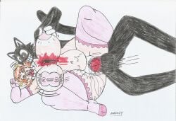 anthro big_breasts big_hips big_penis black_body black_fur blood_in_mouth blood_on_body blood_on_nose bloody bouncing_breast cartoon_cat chubby_anthro chubby_belly chubby_female corpse_fuck dead dead_eyes demon_cat earrings female_death ginger_female golden_eyes gore grabbing_nipple guro heart_removal hole_in_chest long_gloves long_stockings marlon64 milf naked_female naked_gloves naked_stockings necrophilia nylons open_mouth orange_hair pig_girl red_penis short_hair_female sideways_sex snuff swellen_(eltonpot) traditional_drawing_(artwork) vaginal_sex white_background