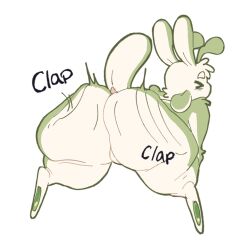 ali_(lopsalien) alien ambiguous_gender anus ass ass_bigger_than_head ass_focus bent_over big_ass big_thighs blush breasts brown_eyes bubble_ass bubble_butt bunny cellulite clapping clapping_ass clapping_cheeks closed_eyes female fluffy furry hands_on_knees huge_ass lopsalien mammal nub_tail null null_bulge oc original_character pink_anus plain_background plump plump_ass rabbit rippling_ass shortstack small_breasts sniffing_ass tail tail_up thick_thighs wide_hips wobbling_ass