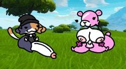 2d_animation aliasing anal anal_sex animated anus ass bear big_breasts big_butt big_penis bottomless breasts clothed clothing cuddle_team_leader dialogue digital_media_(artwork) duo epic_games eye_contact fast_sex felid feline female first_person_view fortnite from_behind_position genitals gesture grass hand_gesture hoodie hoodie_only huge_butt huge_cock looking_at_another loop male mammal meow_skulls multicolored_body navel nxyitn open_mouth penetration penis pink_body plant profanity requesting screencap screencap_background scut_tail seamless_loop sex sex_request short_playtime short_tail sitting tail talking_to_another text thick_thighs thumbs_up topwear topwear_only tree