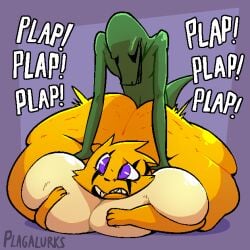 1:1 2025 anthro ass big_breasts big_butt breasts cellulite digital_media_(artwork) duo felid female from_behind_position fur green_body green_scales hand_on_breast hi_res huge_breasts huge_butt huge_thighs hyper hyper_breasts hyper_butt hyper_thighs lizard male male/female mammal overweight overweight_female pantherine parfait_(plaga) plaga plap purple_eyes reptile scales scalie sex thick_thighs tiger tubbs_(plaga) yellow_body yellow_fur