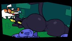 ambiguous_gender ass black_body black_fur bouncing_ass cat_ears cat_tail feline looking_at_viewer minecraft minecraft_mob superiorfox tagme thick_ass twerking video yellow_eyes