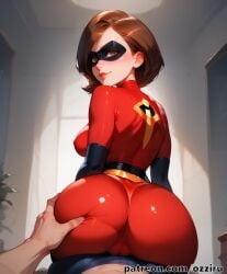 absurd_res ai_generated ass ass_focus ass_grab brown_hair disney elastigirl female female_focus helen_parr hi_res highres mature_female milf mommy ozziru patreon pixar self_upload short_hair superhero superheroine the_incredibles uncensored