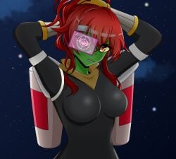1girls breasts curvy drat_(artist) electronic_arts female interstellar_bounty_hunter_(pvz) plants_vs_zombies plants_vs_zombies:_heroes popcap pussy red_hair undead vagina zombie zombie_(pvz) zombie_girl