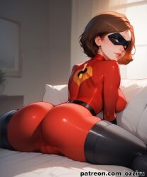 1boy 1boy1girl absurd_res ai_generated ass ass_focus brown_hair disney elastigirl female female_focus female_penetrated flexible helen_parr hi_res highres male male/female male_penetrating male_penetrating_female mature_female milf mommy ozziru patreon pixar self_upload short_hair spread_legs superhero superheroine the_incredibles uncensored