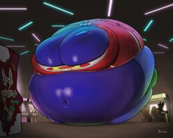 arcade bao_(lj_caffie) blueberry_inflation huge_belly huge_breasts inflation rimou spherical_inflation