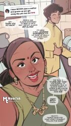 before_sex bindi brown_skin comic dark-skinned_female dialogue earrings incest indian livestream milf mother_and_son necklace not_enough_milk_(artist) recording saree taboo tiktok traditional_clothes vlog wrinkles