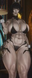 1girls abs au_ra female final_fantasy final_fantasy_xiv huge_breasts muscles tagme