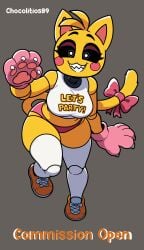 1girls animatronic animatronic_female catgirl catgirl_costume chicken chicken_girl chocolitios89 female five_nights_at_freddy's five_nights_at_freddy's_2 robot robot_girl toy_chica_(fnaf)