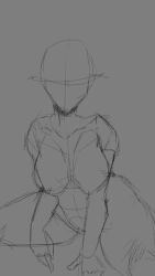 breasts female horny meremor sitting sketch thick_thighs thighs training