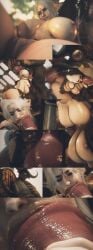 1boy 3d ass big_balls big_breasts druid elf fellatio female horsecock minotaur second_life tauren