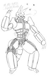 aggron anal dragmon human insertion living_suit male nintendo penis pokemon pokemon_(species) restrained suit symbiote transformation trapped video_games