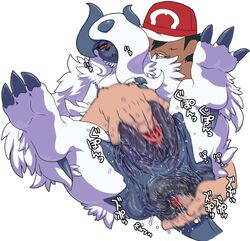 absol ahe_gao anal anal_fingering anal_juice anal_sex anatomically_correct_pussy anus ass_juice blush canine canine_pussy color drooling fat_mons female female_feral feral fingering half-closed_eyes huge_anus huge_pussy human human_on_feral interspecies japanese_text lying male male_on_feral mega_absol mega_evolution motion_blur nezumi nintendo on_back penetration plain_background plump_labia pokemon pokemon_(species) pokephilia pussy pussy_juice red_eyes saliva sex simple_background spread_legs spreading sweat swollen_anus swollen_pussy text translation_request vaginal_fingering vaginal_penetration video_games wet wet_anus wet_pussy white_background zoophilia