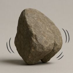 ai_generated animate_inanimate big_ass grey_body lambai11 motion_lines photorealistic realistic rock rock_bottom twerking