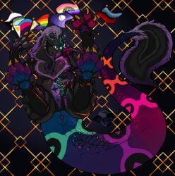absurd_res alien animal_genitalia anus bent_legs bulge demiromantic demiromantic_pride_colors demisexual_pride_colors detailed_bulge deziyonix enbian flag flag_(object) fully_sheathed genital_outline genitals hi_res horrorgender leg_markings legs_in_air legs_up lgbt_pride lgbt_pride_month lying markings on_back polyamorous polyamory polyamory_pride_colors pouch_(anatomy) pride_color_accessory pride_color_flag pride_colors pussy sheath sheath_outline shigarshil solo spread_legs spreading tail tail_tuft tail_vulva tuft unusual_anatomy unusual_genitalia unusual_tail vagina xenogender_pride_colors xenogender_symbol yonnixart
