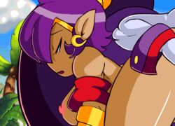 2d 2d_animation animated areolae bouncing_breasts breasts censored dark_skin endured_face hanging_breasts nipples open_mouth risky_boots sex shantae shantae_(character) spazkid yuri