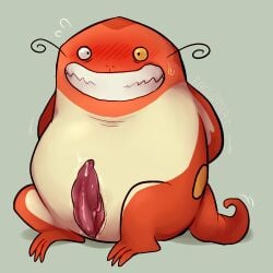 1:1 3_toes aroused aroused_face aroused_male aroused_smile black_eyes blush blush_lines bodily_fluids bombo bombo_(species) clenched_teeth disney embarrassed embarrassed_male erection faggotrat feet genital_fluids genitals hands_behind_back heterochromia leaking leaking_precum male male_only markings monster monster_allergy multicolored_body nervous nervous_smile nervous_sweat orange_body overweight overweight_male penis precum rainbow_spa short_tail signature simple_background slit_penis solo spots spotted_body spread_legs spreading sweat sweatdrop tail teeth teeth_showing throbbing throbbing_penis toes two_tone_body vein veiny_penis whiskers white_sclera wiggle_lines yellow_sclera yellow_spots