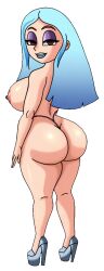 aged_up ai_assisted ai_generated andrea_davenport ass big_ass big_breast blue_hair breasts brown_eyes disney female g_string gstring heels huge_ass kaputo99_(style) long_hair looking_at_viewer makeup naked nipples nude pointer_warrior_ai smile the_ghost_and_molly_mcgee thick_thighs thong