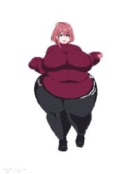 animated ass_expansion belly_expansion breast_expansion hazel_(indulgences) indulgences pixel_art tight_clothing