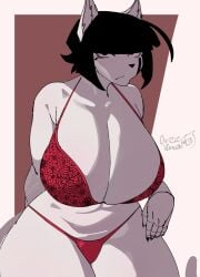 big_ass big_breasts big_butt big_thighs big_titties black_hair cat_ears cat_tail catgirl clothing curvaceous curvaceous_female curvaceous_figure curvy curvy_figure curvy_hips female female_focus female_only furry furry_female furry_only lingerie looking_at_viewer orca_limon original original_character short_hair underwear