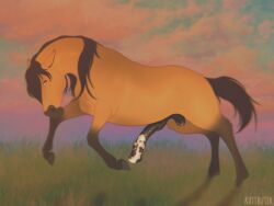 4:3 animal_genitalia animal_penis balls big_penis dreamworks equid equine equine_genitalia equine_penis erection feral full-length_portrait genitals hi_res hooves horse kattbutik male male_feral mammal medial_ring mottled mottled_genitalia mottled_penis ohfeel!a penis portrait quadruped running scenery sheath solo spirit:_stallion_of_the_cimarron spirit_(cimarron) unguligrade