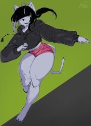 big_ass big_breasts big_butt big_thighs big_titties black_hair cat_ears cat_tail catgirl clothing curvaceous curvaceous_female curvaceous_figure curvy curvy_figure curvy_hips female female_focus female_only furry furry_female furry_only looking_at_viewer orca_limon original original_character short_hair