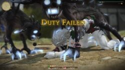 bad_end canine canine_penis cum cum_from_mouth cum_from_pussy final_fantasy_xiv hrothgar impregnation interspecies_impregnation knot knotted rape triata zoophilia